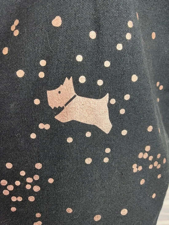 RADLEY LONDON CANVAS ZIPPER TOP TOTE BLACK WITH ROSE GOLD “SHINE” AND DOG NWT - Picture 5 of 14